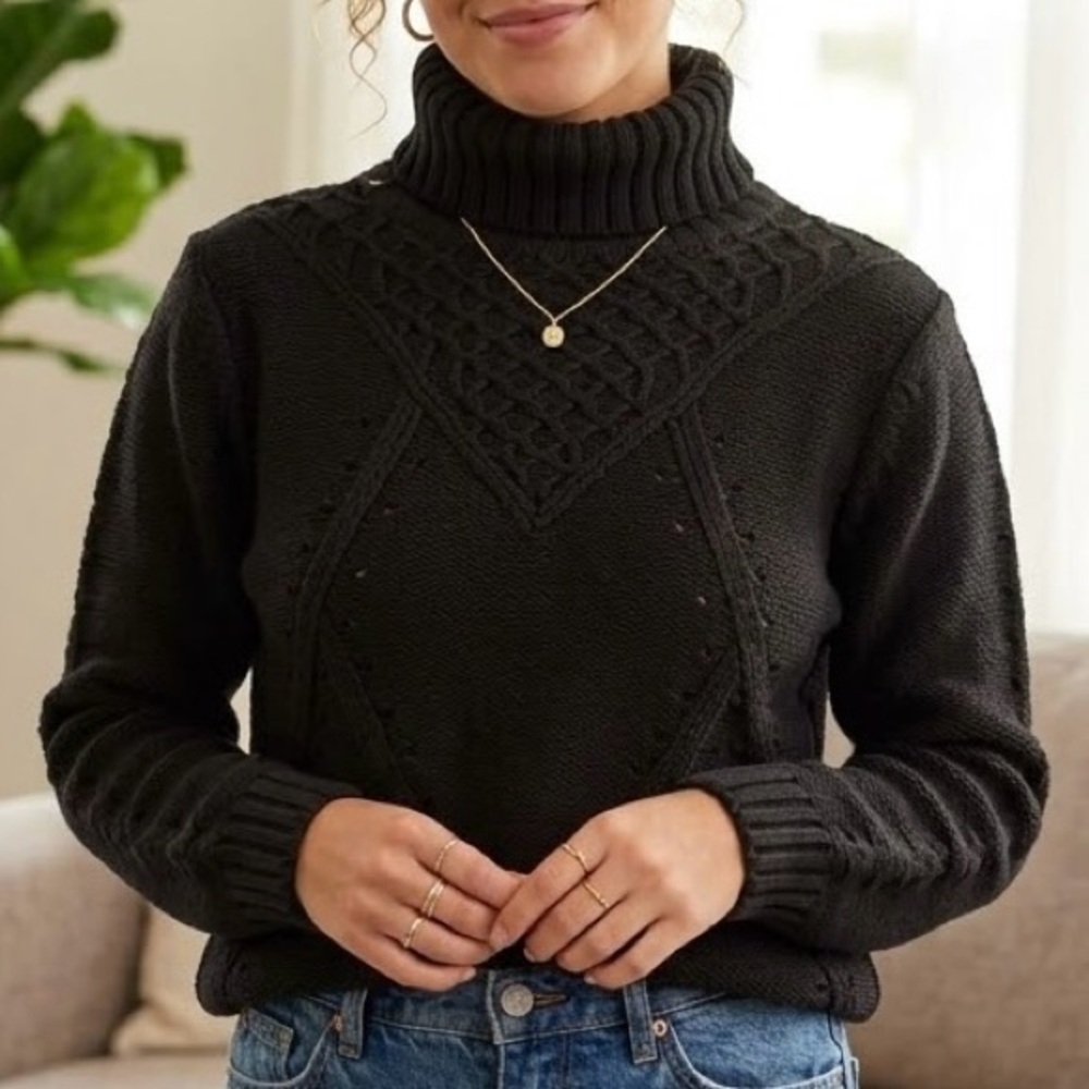 DKR Quite Luxury Textured Cable Knit Sweater Intricate Pattern European Chic